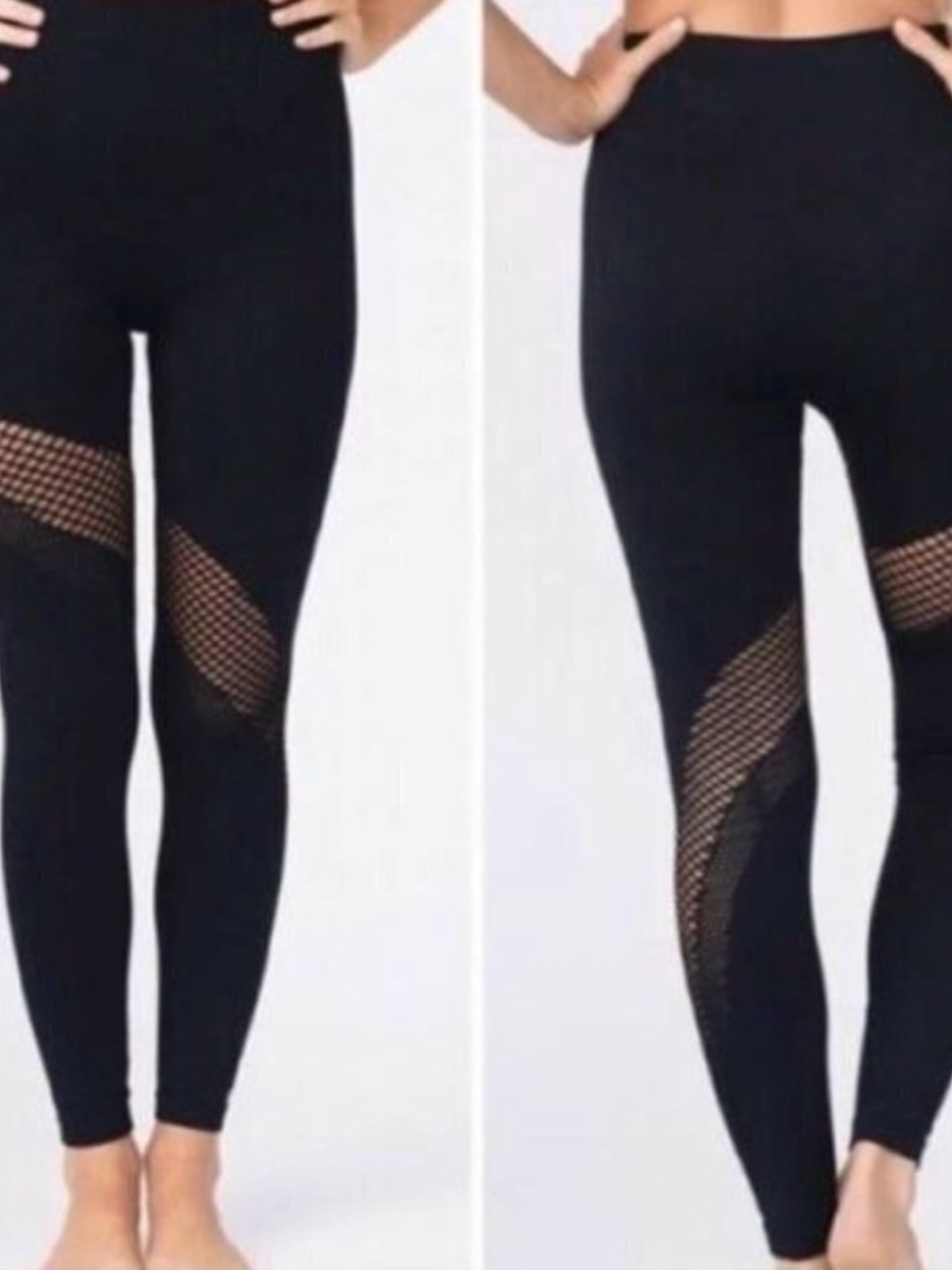 ZYIA ACTIVE Black Angle Performance High Rise  Leggings  7/8 cut outs